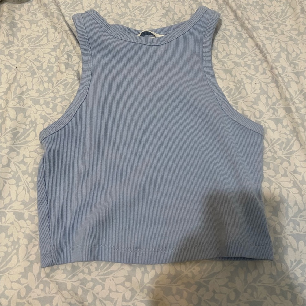 h&m blue tank top